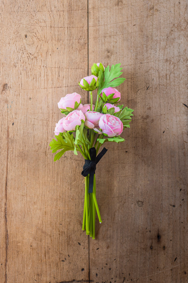 15 Inch Pink Real Touch Ranunculus Bundle (10 Stems