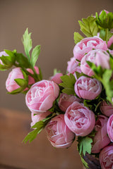 15 Inch Pink Real Touch Ranunculus Bundle (10 Stems