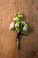 15 Inch White Real Touch Ranunculus Bundle (10 Stem