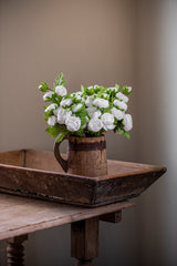 15 Inch White Real Touch Ranunculus Bundle (10 Stem
