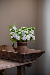 15 Inch White Real Touch Ranunculus Bundle (10 Stem