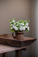 15 Inch White Real Touch Ranunculus Bundle (10 Stem