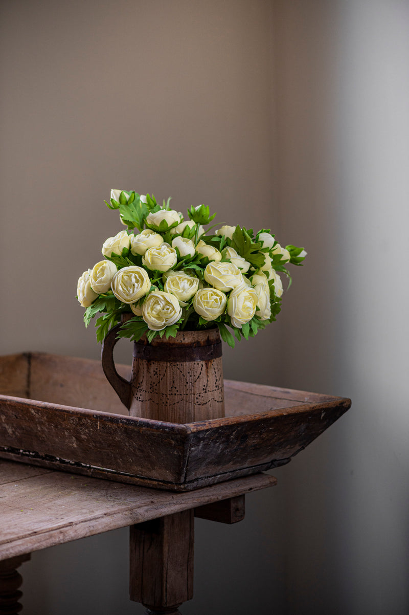 15 Inch Light Yellow Real Touch Ranunculus Bundle