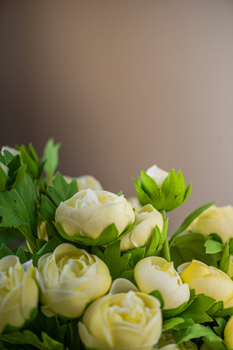 15 Inch Light Yellow Real Touch Ranunculus Bundle