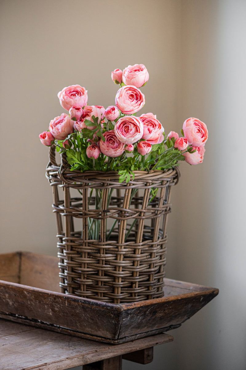 23" Light Pink Real Touch 3 Head Ranunculus Stem