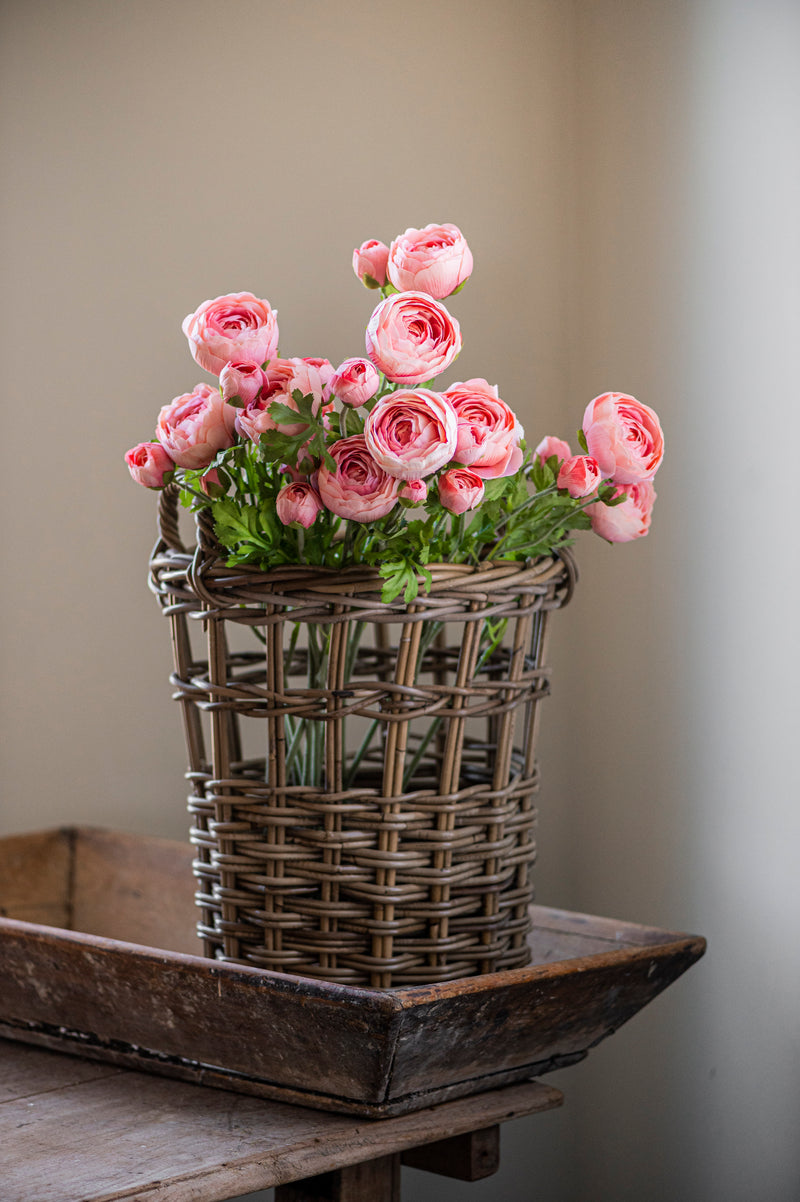 23" Light Pink Real Touch 3 Head Ranunculus Stem