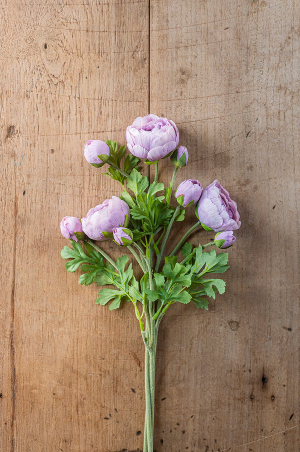 21"  Light Purple Real Touch 3 Head Ranunculus Stem