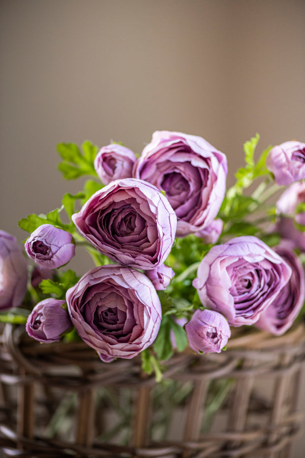 21"  Light Purple Real Touch 3 Head Ranunculus Stem