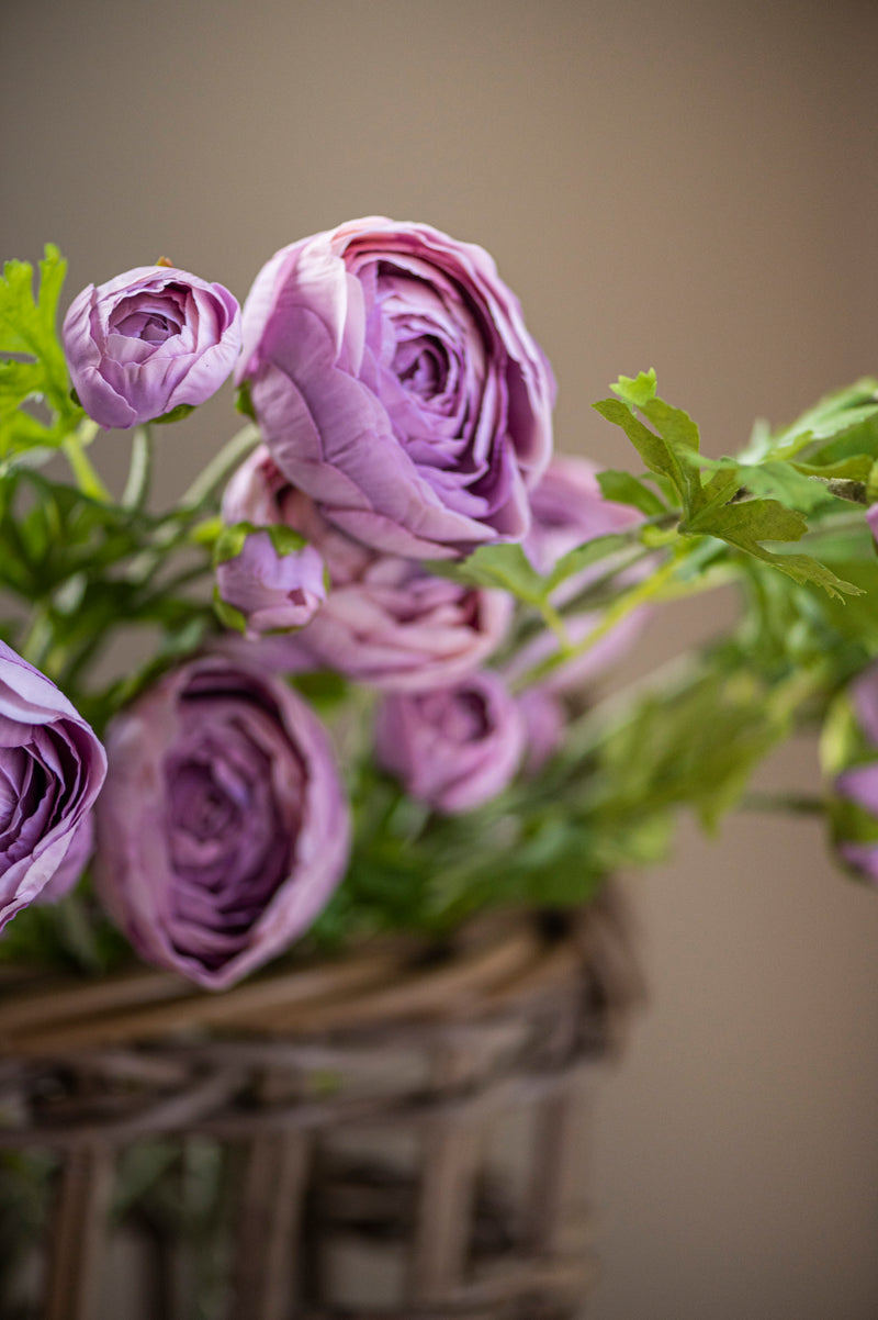 21"  Light Purple Real Touch 3 Head Ranunculus Stem