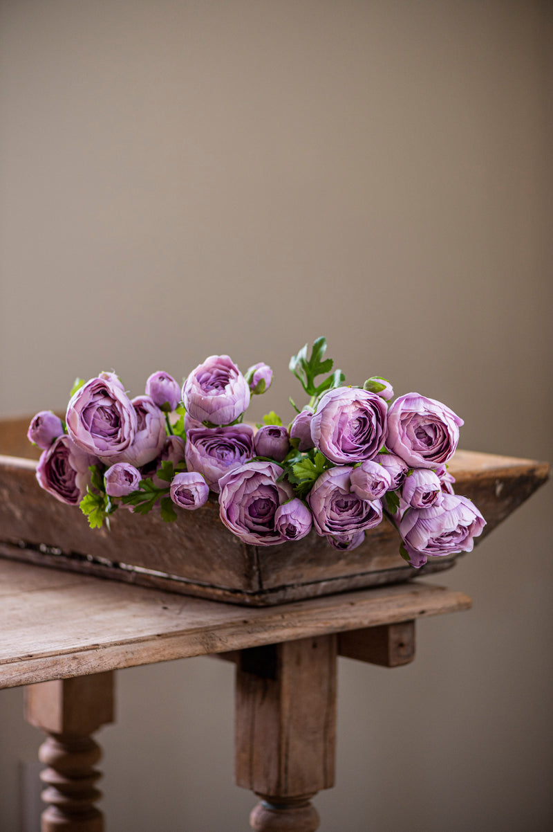 21"  Light Purple Real Touch 3 Head Ranunculus Stem