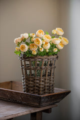 21" Yellow Real Touch 3 Head Ranunculus Stem