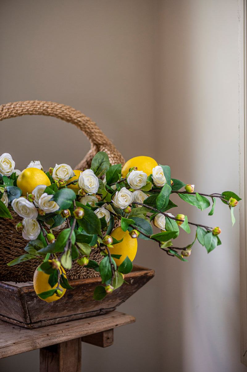 30" White Camellia Stem