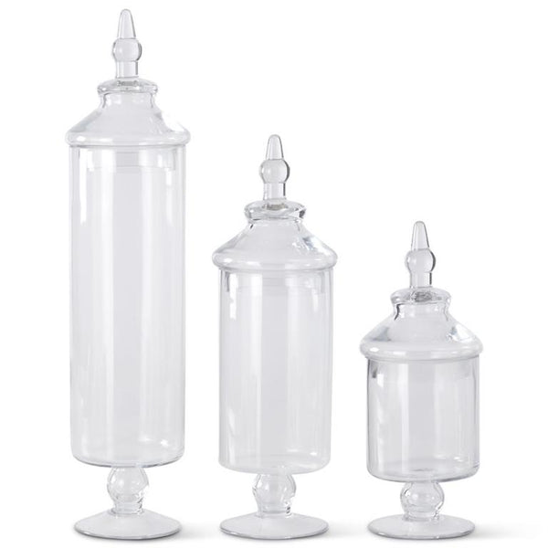 Clear Glass Cylinder Apothecary Jars