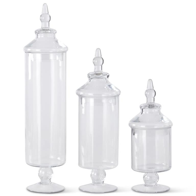 Clear Glass Cylinder Apothecary Jars
