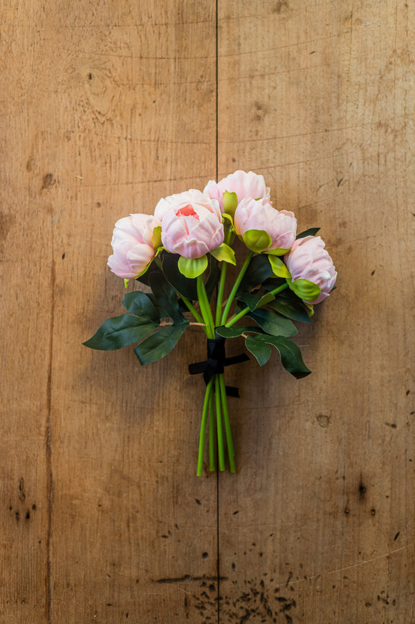 12" Pink Real Touch Peony (6 Stem)