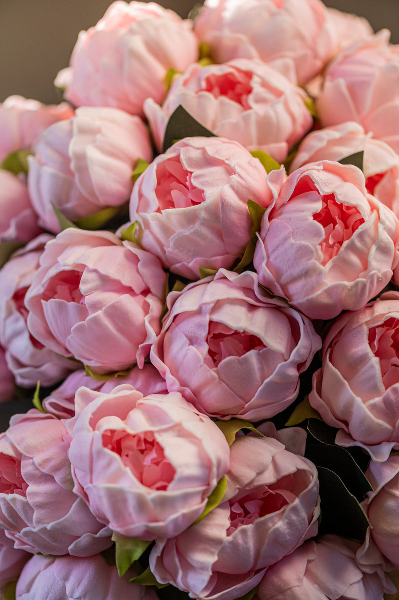 12" Pink Real Touch Peony (6 Stem)