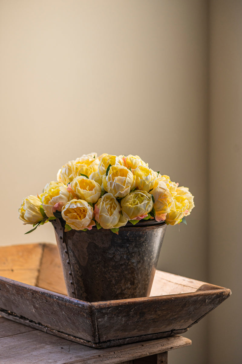 12" Yellow Real Touch Peony Bundle (6 Stem)