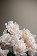 25" Cream White Real Touch Duchess Rose Stem