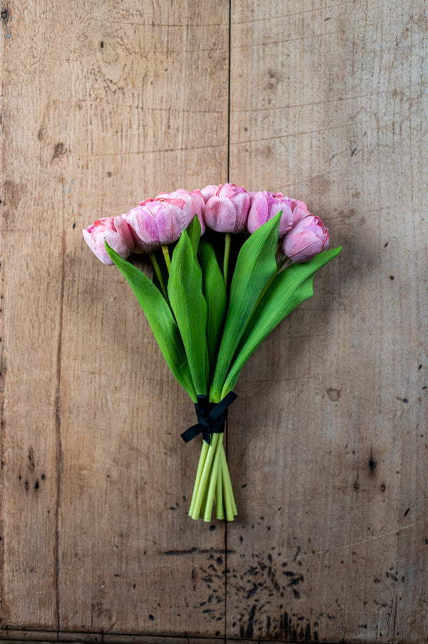 13" Coral Real Touch Tulip Bundle (6 Stem)