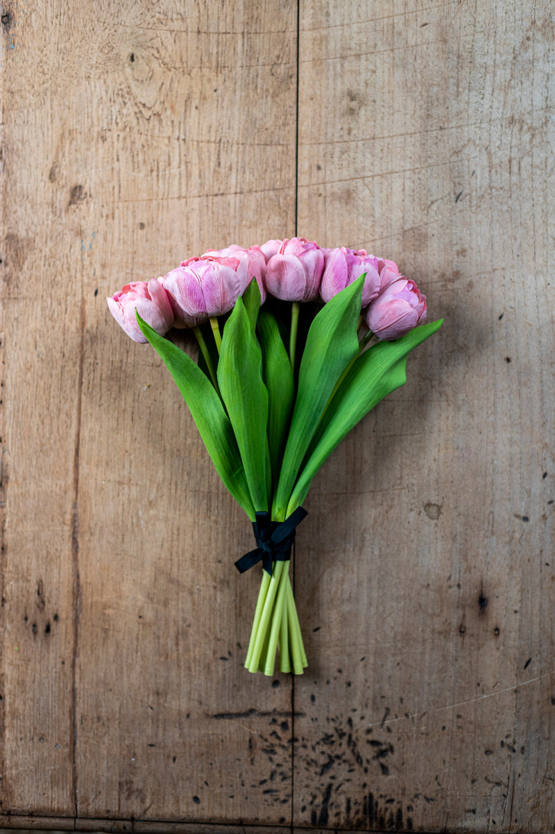 13" Coral Real Touch Tulip Bundle (6 Stem)