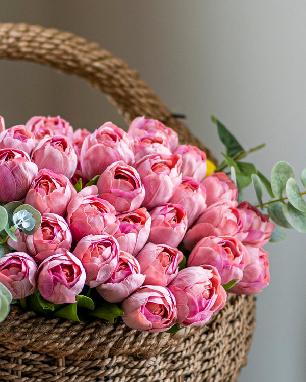 13" Coral Real Touch Tulip Bundle (6 Stem)