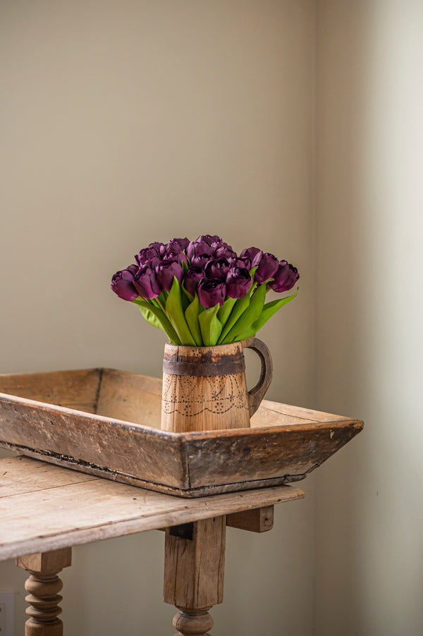 13" Dark Purple Real Touch Tulip Bundle (6 Stem)