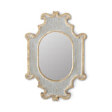 29.5 Inch Weathered Blue & Gold Ornate Framed Mirror
