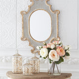 29.5 Inch Weathered Blue & Gold Ornate Framed Mirror