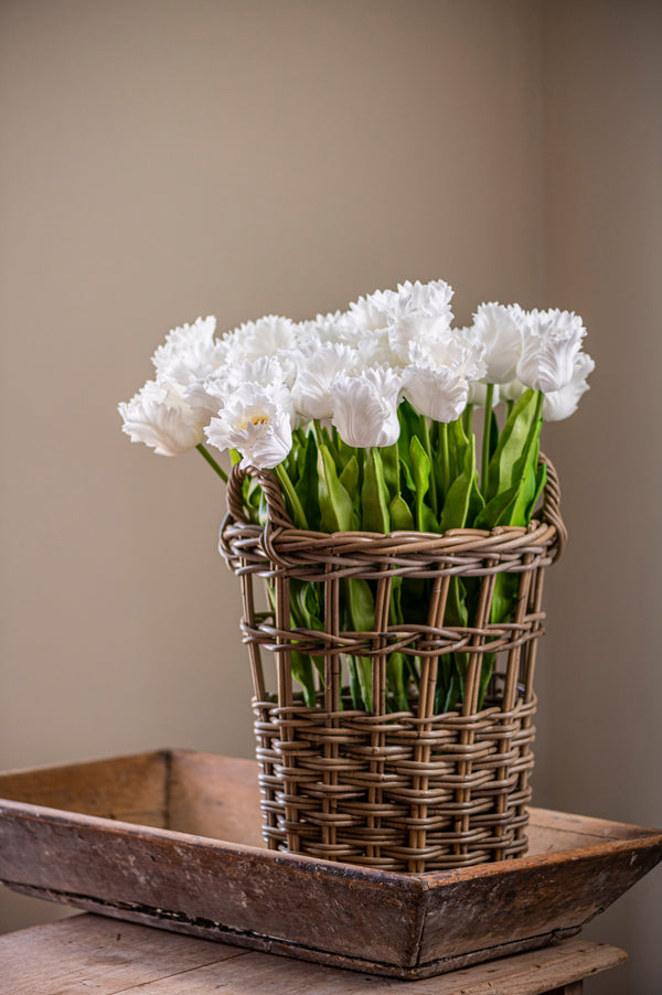 23" White Real Touch Parrot Tulip