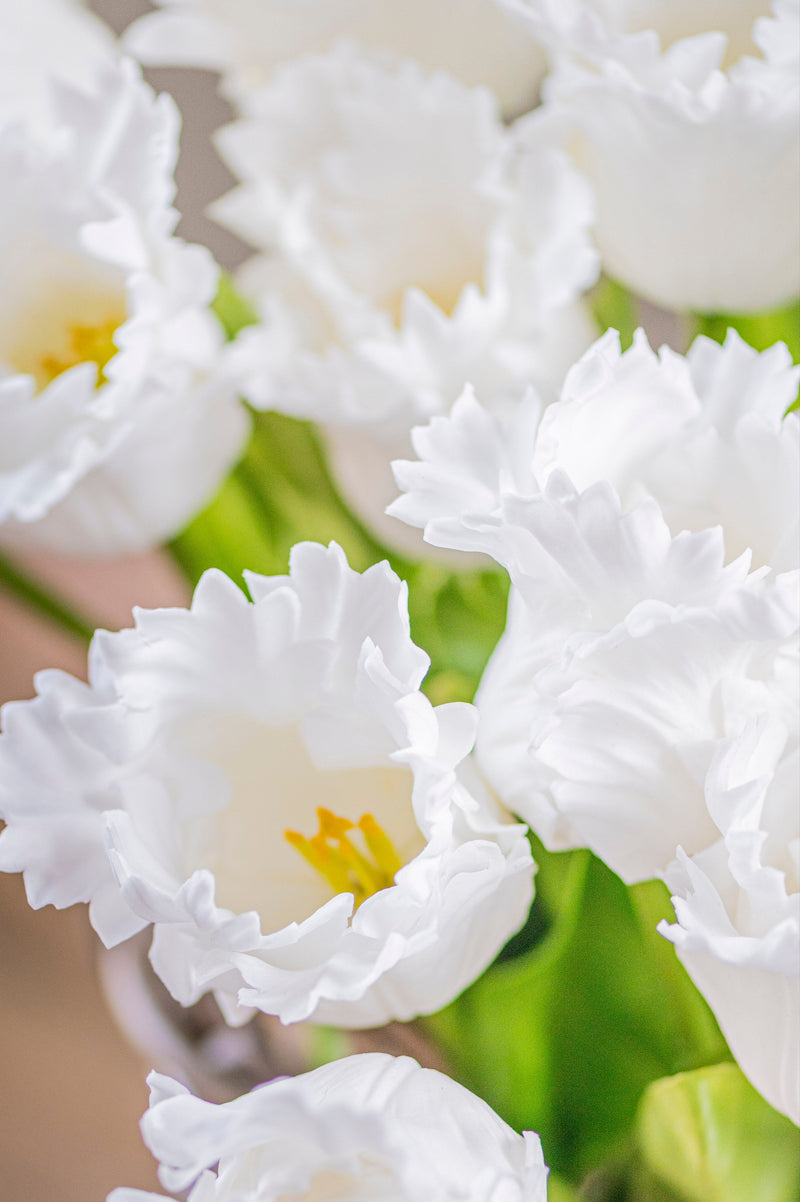 23" White Real Touch Parrot Tulip