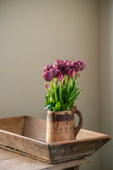 15" Purple Real Touch Tulip Bud & Bloom Bundle UV Protected (5 Stem