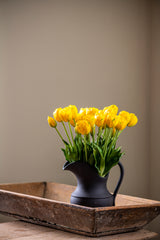 15" Yellow Real Touch Tulip Bud & Bloom Bundle UV Protected (5 Stem