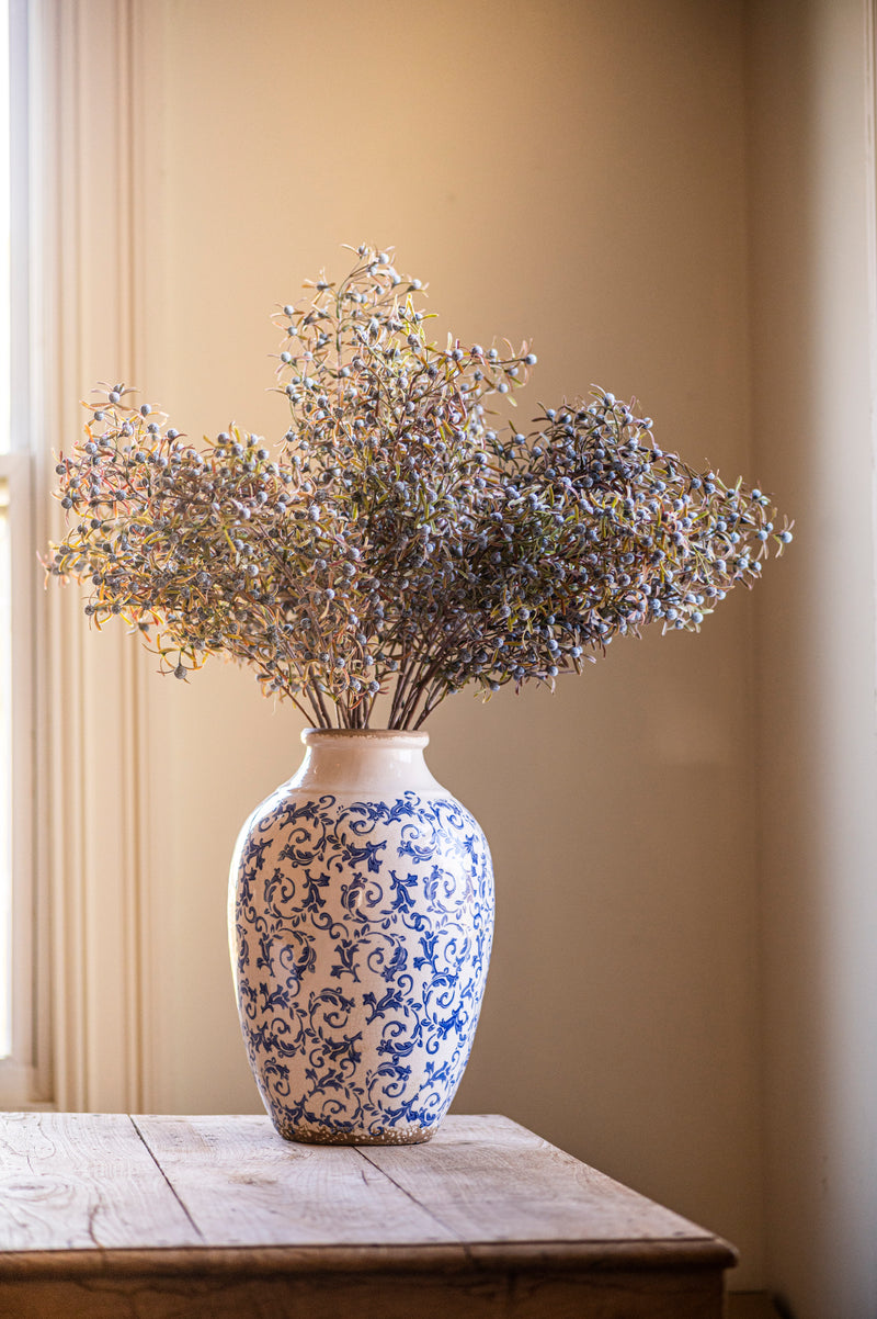 33 Inch Blue Berry Spray