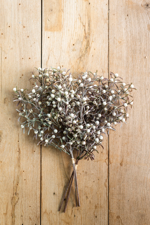 16 Inch White Berry Bundle (3 Stems)