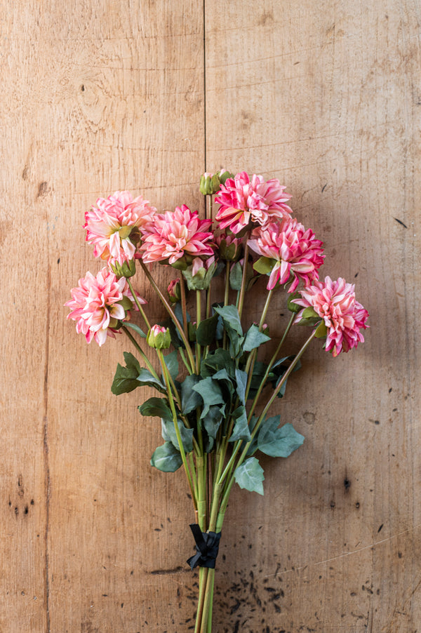 23" Pink Faux Dried Dahlia Bundle (3 Stems)