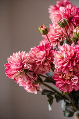23" Pink Faux Dried Dahlia Bundle (3 Stems)