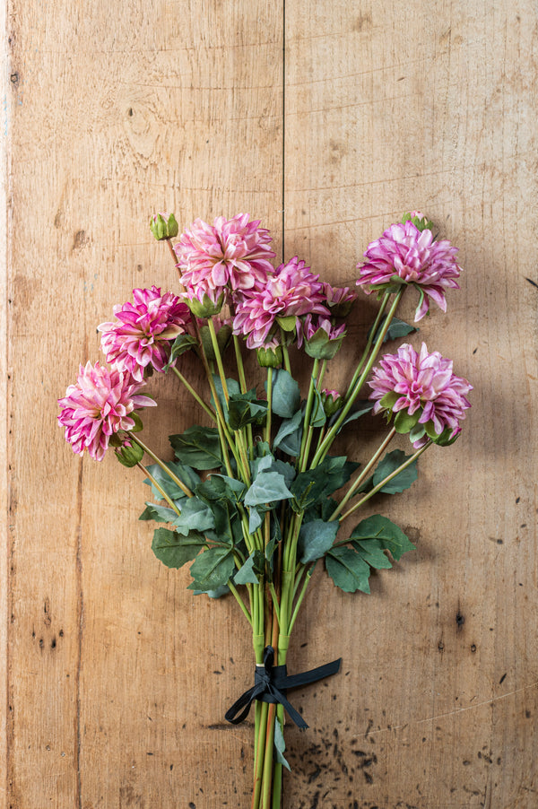 23" Purple Faux Dried Dahlia Bundle (3 Stems)