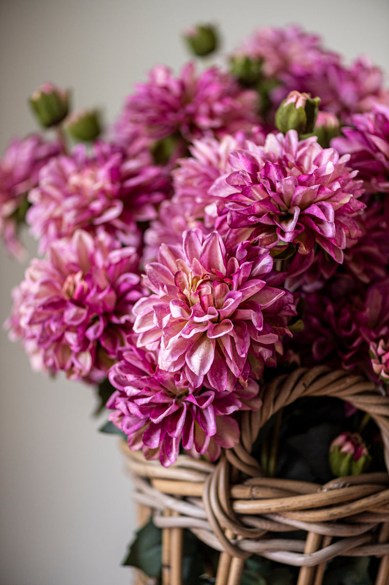 23" Purple Faux Dried Dahlia Bundle (3 Stems)
