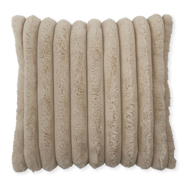 24 Inch Tan Vegan Fur Pillow