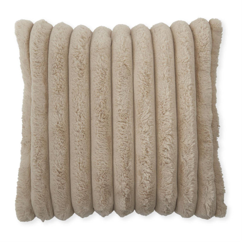 24 Inch Tan Vegan Fur Pillow
