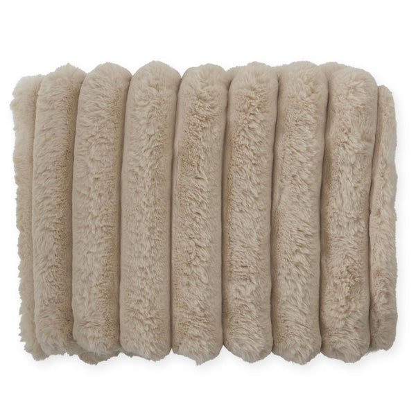 60 Inch Tan Faux Fur Throw Blanket