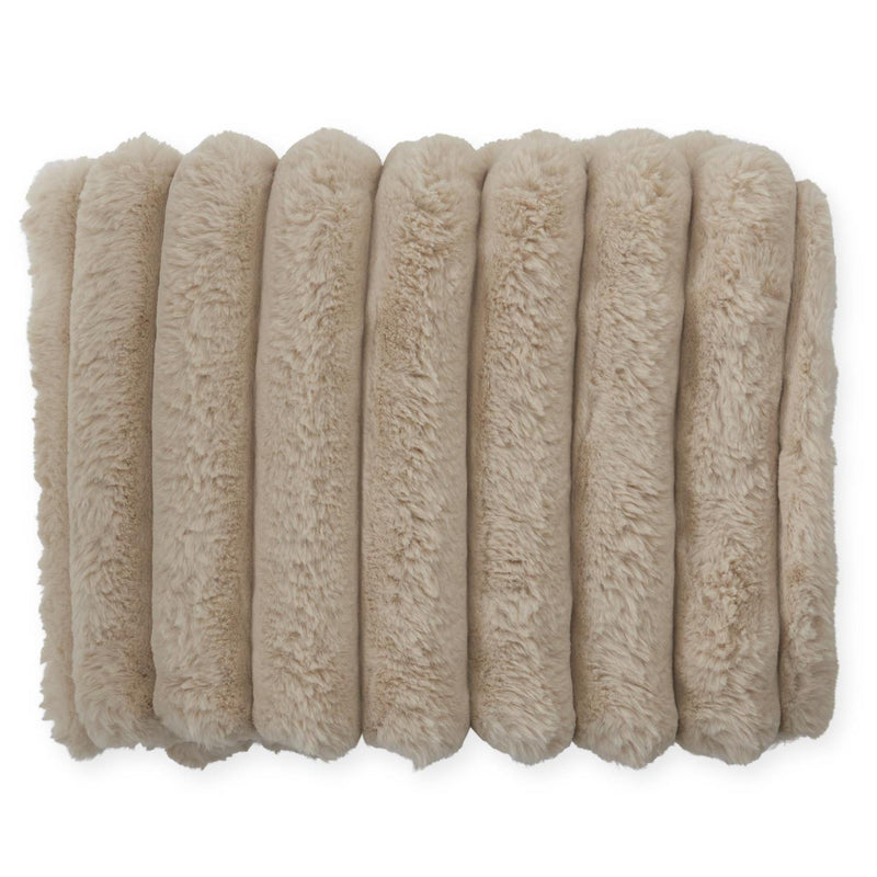 60 Inch Tan Faux Fur Throw Blanket