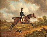 Down the Path Equestrian Fox Hunt Scene Oil Painting Print