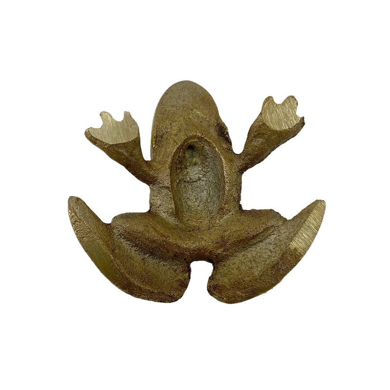 3" Antiqued Brass Frog Paper Weight