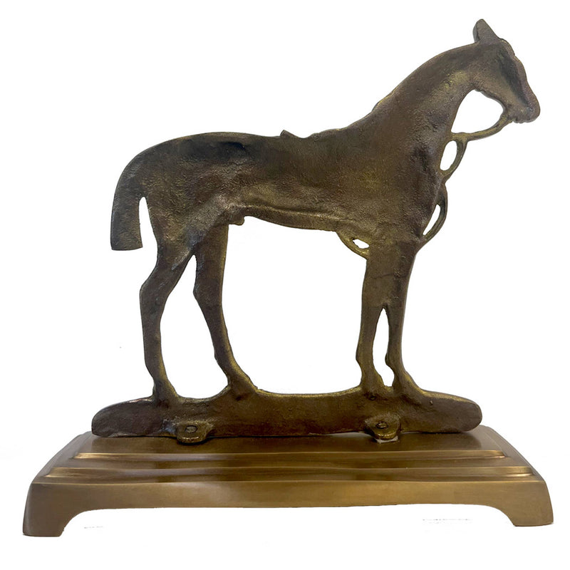 Antiqued Brass Horse Door Stopper- Antique Vintage Style