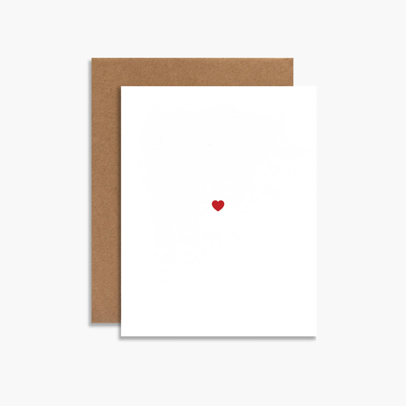 Red Heart Letterpress Greeting Card