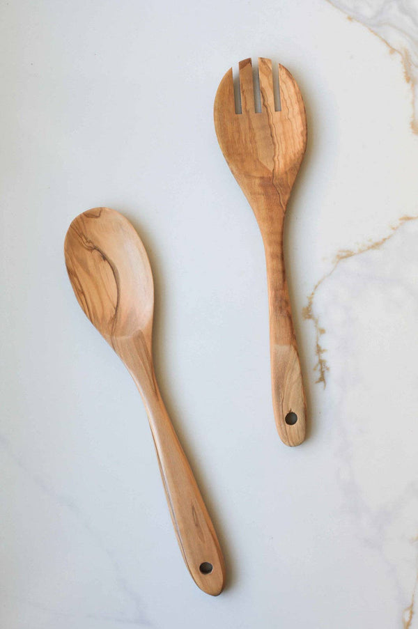 Olivewood Salad Spoon and Fork Set