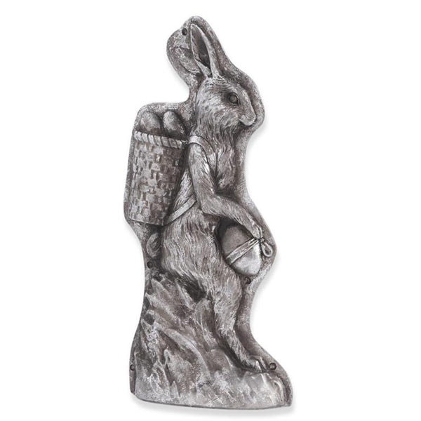 11.25" Antique Silver Resin Embossed Bunny Candy Mold w/Backpac