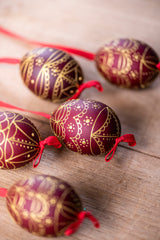 Red/Gold Hand painted egg - Small