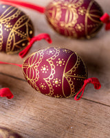 Red/Gold Hand painted egg - Small